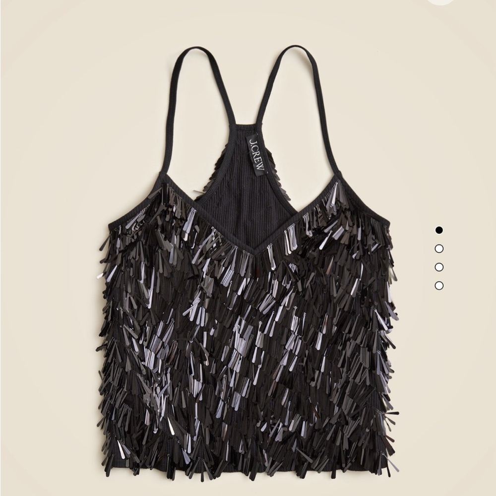 NWT J. Crew Collection vintage rib tank top with drop sequins